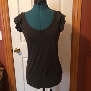 J. Crew scoop neck ruffle sleeve T-shirt small